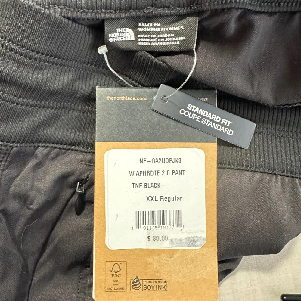 The North Face Women's XXL Aphrodite 2.0 Pant Black Ruched Hiking Gorpcore‎ NEW